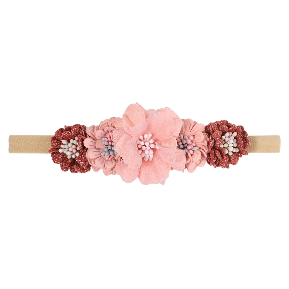 1Pcs Baby Girl Headband Cute Flower Elastic Hair Band Newborn Head Toddler Headband Headwear Kids Accessories Christmas Gifts