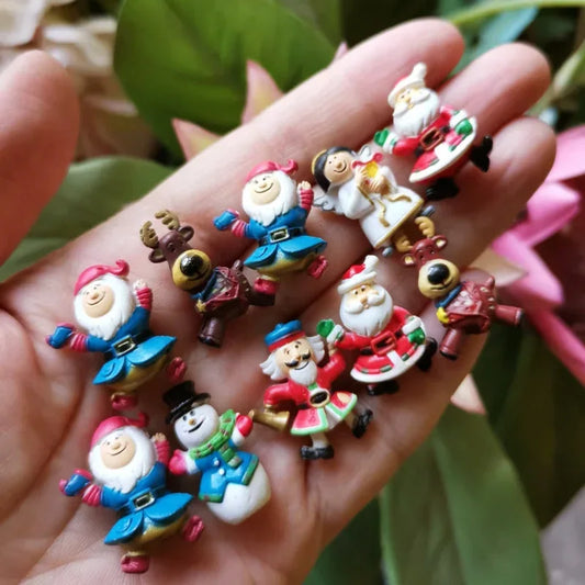 10Pcs/Christmas Decor/Doll House/Miniatures/Cute/Fairy Garden Gnome/Moss Terrarium Decor/Crafts/Bonsai Figurine/Diy Supplies
