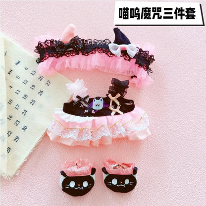 20cm Doll Clothes Outfit Hoodies Skirt Stuffed Dolls Dress Up Doll Accessories Outfit Change Dress Game Playing House Gift Toys