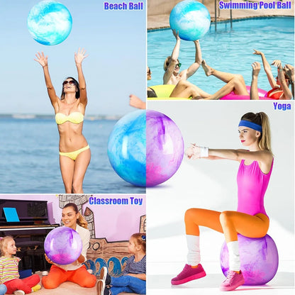 Marbleized Bouncy Balls 12Inch Inflatable Sensory Toys for Kids Play Party Games Park Backyard Beach Indoor Outdoor Playground