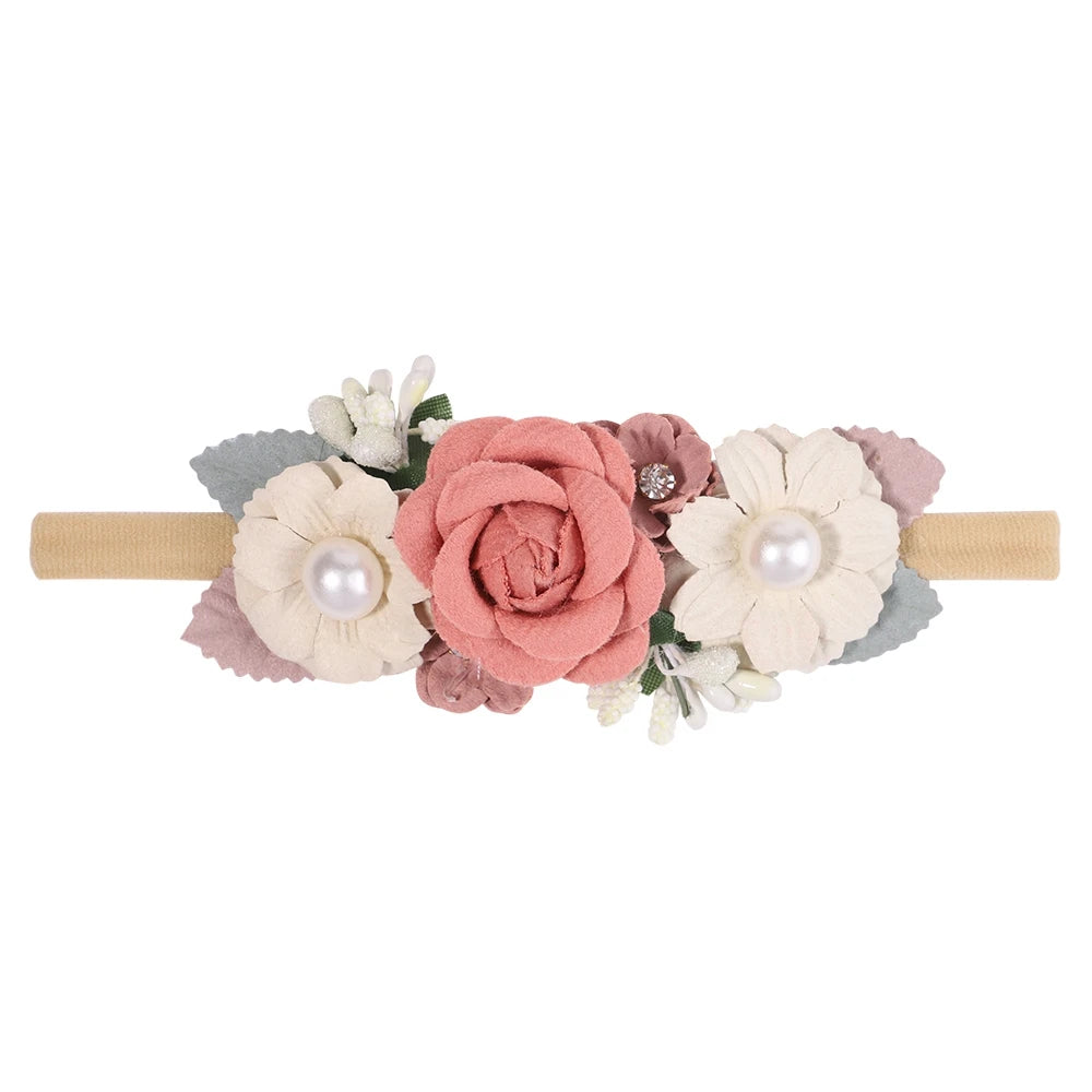 1Pcs Baby Girl Headband Cute Flower Elastic Hair Band Newborn Head Toddler Headband Headwear Kids Accessories Christmas Gifts