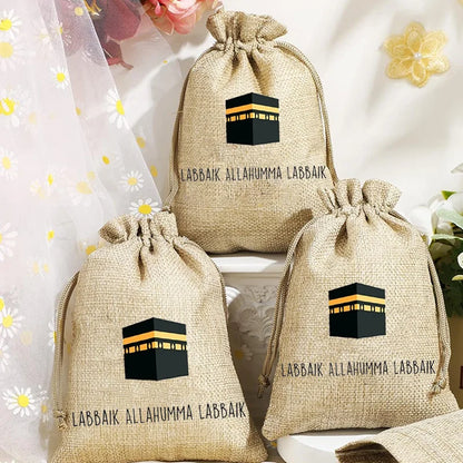 5pcs Kaaba Gift Bags Eid Mubarak Al-Fitr Al Adha Muslim Islamic Ramadan Kareem Decoration Children Kid Eidi Money Hajj Umrah