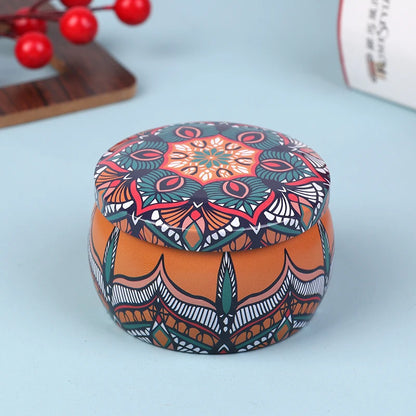 1PC Vintage Candle Tin Can Candy Cookie Storage Box Dry Spice Storage Jar Suitable DIY Candle Cosmetic Ointment Making Christmas