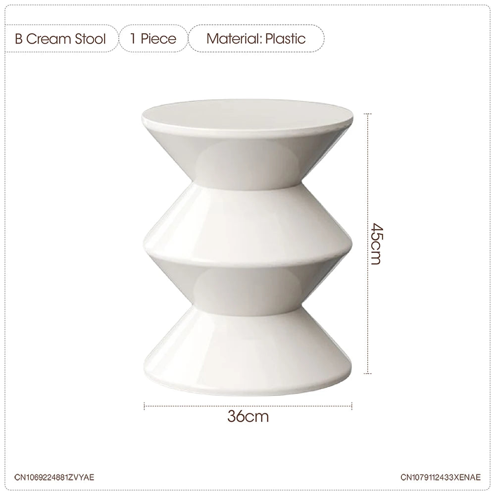 Round Small Coffee Table Plastic Footstool Living Room Sofa Side Tables Shoe Changing Stool Bedroom Small Nightstands Furniture