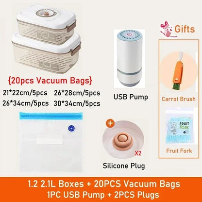 Vacuum Food Storage Box Fresh-Keeping Canister Sealed Storage Container Large Capacity Food Dispenser  Kitchen Storage Box