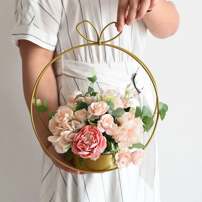 EID Mubarak Metal Moon Flower Holder Floral Arrangement Stand for Ramadan Kareem Decor Islamic Muslim 2023 Eid Festival Ornament