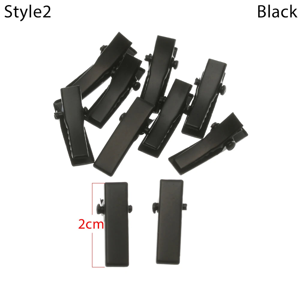10Pcs Mini Metal Hair Clip for DIY Doll Decoration Silver/Black Hairpin Headwear Princess Dolls Head Clip Toys Doll Accessories
