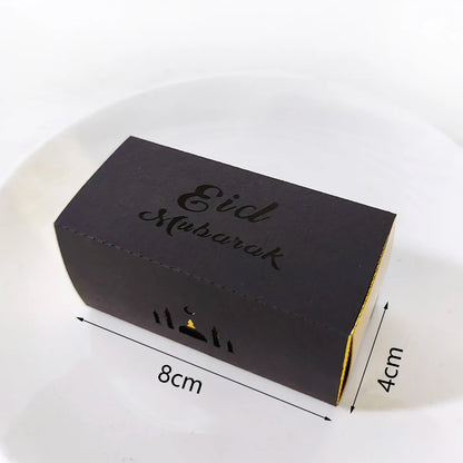 10Pcs Eid Mubarak Gift Box Ramadan Gift Packages Gold Hollow Eid Mubarak Candy Cake Box Eid Mubarak Decoration 2024 Muslim Party