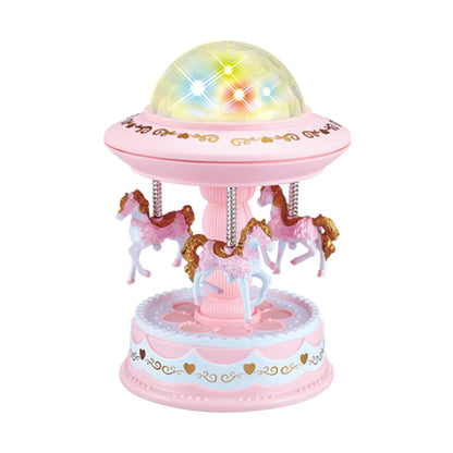New Carousel Horse Music Box Resin Merry-Go-Round Musicical Box Home Desktop Decoration Kids Christmas Birthday Gift