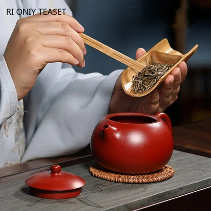 High-End Yixing Purple Clay Teapot Famous Handmade Ball Hole Filter Xishi Tea Pot Raw Ore Dahongpao Kettle Zisha Tea Set Gifts