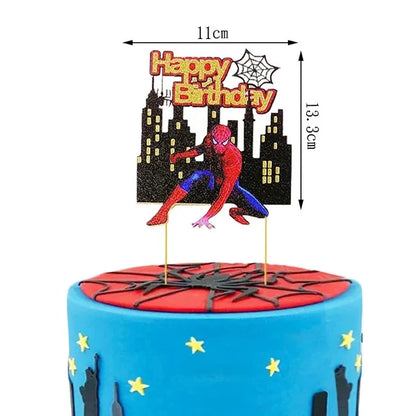 1set the Avengers Birthday Party Cake Topper Super Hero Spiderman Hulk Iron Man Cake Decoration for Kids Birthday Party Supplies