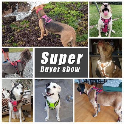 Dog Harness No Pull Breathable Reflective Dog Harness Vest With Handle for Small Large Dogs Outdoor Walking Training Supplies