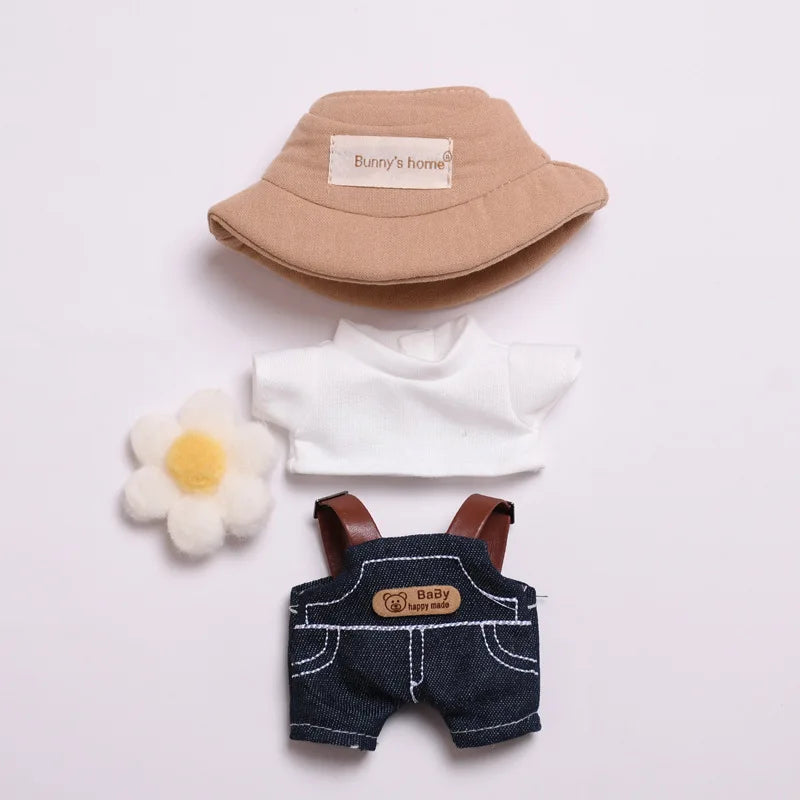 17cm Mini Plush Doll'S Clothes Outfit Accessories for Korea Kpop Exo Labubu Idol V1 V2 Black Dress Suit Clothing Gift