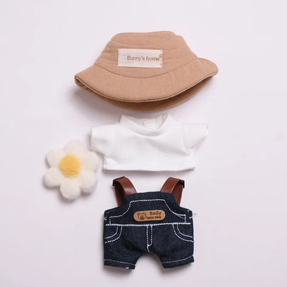 17cm Mini Plush Doll'S Clothes Outfit Accessories for Korea Kpop Exo Labubu Idol V1 V2 Black Dress Suit Clothing Gift