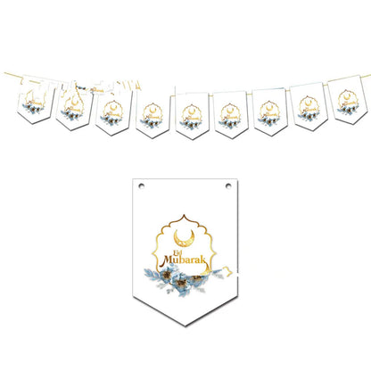 2022 Eid Mubarak Disposable Tablecloth Table Runner Banner Balloons Islamic Muslim Party Decor Ramadan Kareem Eid Al Adha Gift