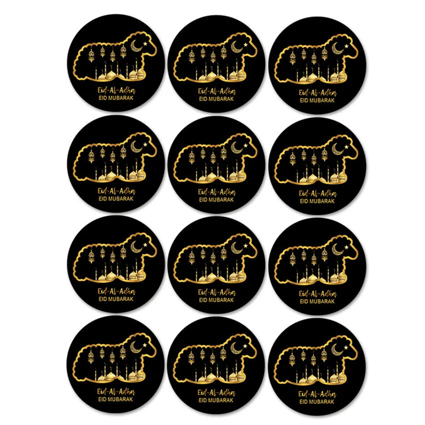 4cm Eid Al Adha Decoration Paper Sticker Seal Label Gift Decor Islamic Muslim Ramadan Decoration for Home Eid Mubarak Supplies