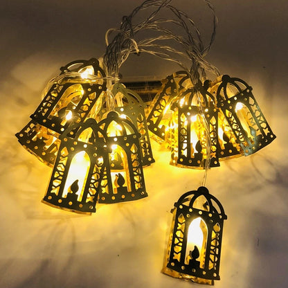 Ramadan Decorations Moon Star Led Light Eid Mubarak String Lights for Home Islam Muslim Hajj Kareem Eid Al Adha Lantern Decor