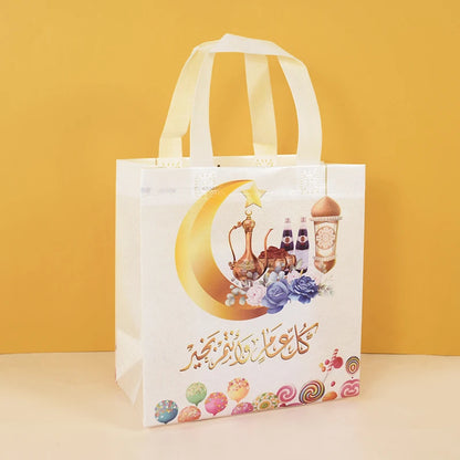 1/4Pcs Ramadan Kareem Gift Bags Nonwoven Candy Cookie Snack Packaging Bag Box Eid Mubarak Muslim Islamic Festival Party Supplies
