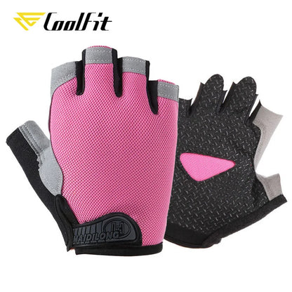 CoolFit Breathable Fitness Gloves Silicone Palm Hollow Back Gym Gloves Weightlifting Workout Dumbbell Crossfit Bodybuilding