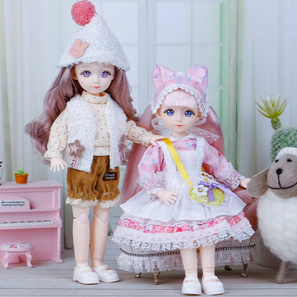 1/6 Anime Doll Full Set 23 Joint Movable With Skirt Hat Accessories Girls DIY Toys