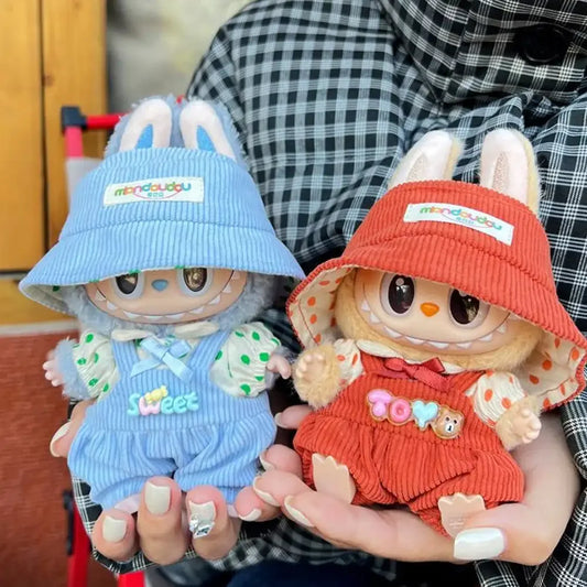 17cm Mini Plush Doll'S Clothes Outfit Accessories for Korea Kpop Exo Labubu Idol Casual Strap Set Clothing Gift