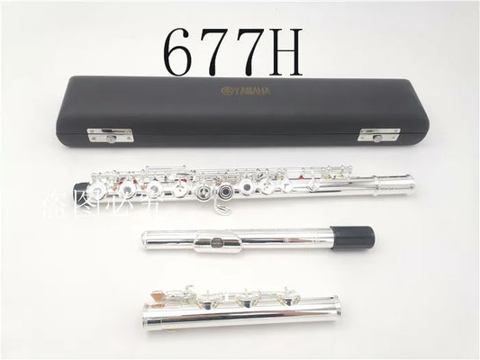 Flute Professional Cupronickel Opening C Key 16 17 Hole 677H Flute Silver Plated Musical Instruments With Case and Accessories