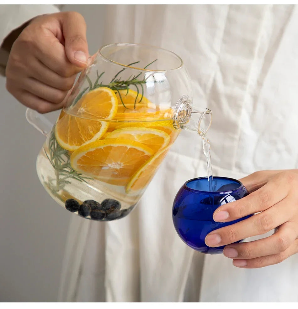 Glass Pitcher Cute Teapots Glass Set Tea Set Kettle Glass Mug Cups Teaware Heat Resistant Glasses Tea Pot Set Tea Infuser
