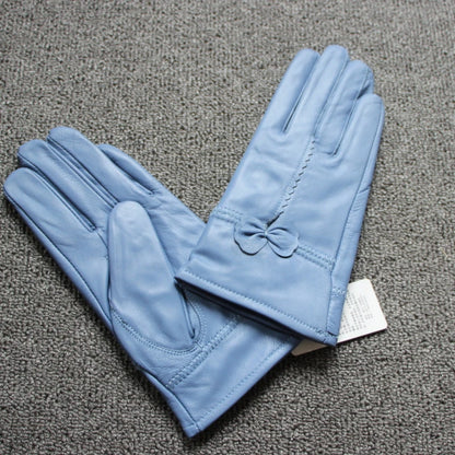 2020 Women's Genuine Leather Gloves Red Sheepskin Gloves Autumn and Winter Fashion Female Windproof Gloves