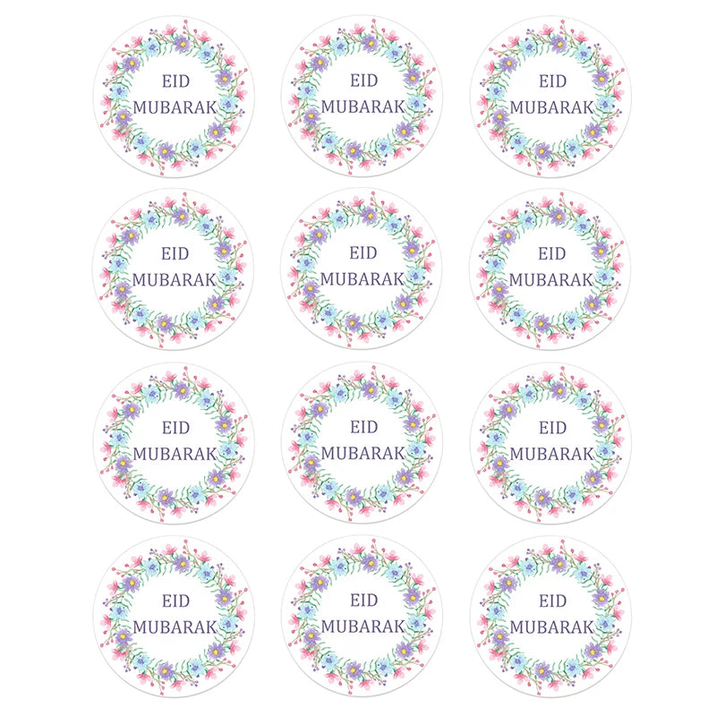 24/48pcs EID Mubarak Decor Stickers Ramadan Mubarak Decoration Islam Muslim Festival Favor Gifts Labels HAJJ Ramadan Kareem