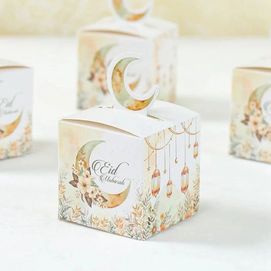 24Pcs Eid Mubarak Candy Gift Box Eid Black White Packaging Box Ramadan Decoration 2024 Islam Muslims Festive Party Supplies