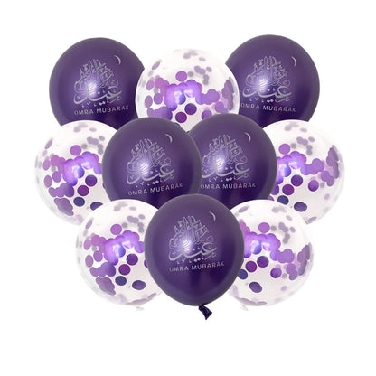 10pcs Eid Mubarak Metal Latex Balloon Ramadan Kareem Decoration Air Globos Ramadan Mubarak Muslim Islamic Festival Party Decor