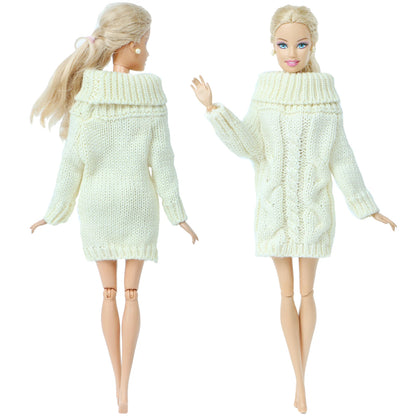 1 Pcs Handmade High Quality Doll Coat Dress Fur Clothes for Barbie Doll Winter Wear Leopard Outfit Doll Accessories Kids Toys