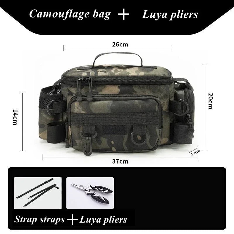 Fishing Tackle Bag Single Shoulder Crossbody Tactical Bags Men Waist Pack Fish Lures Gear Utility Storage Fishing Box Chest Bag