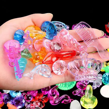 100Gram Bulk Pirate Treasure Gemstones Jewelry Crystals Birthday Party Favors for Kids Goodie Bags Vending Machine Toys