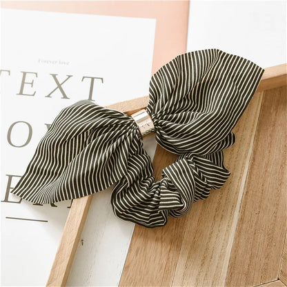 Chiffon Hair Scrunchies Women Fashion Pearl Ponytail Holder Hair Tie Hair Rope Rubber Bands Hair Accessories Bowknot Headwear