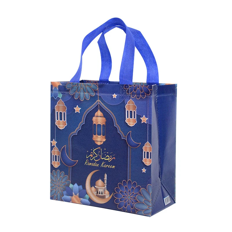 2024 Ramadan Kareem Gift Bags Nonwoven Candy Cookie Snack Packaging Bag Box Eid Mubarak Muslim Islamic Festival Party Supplies