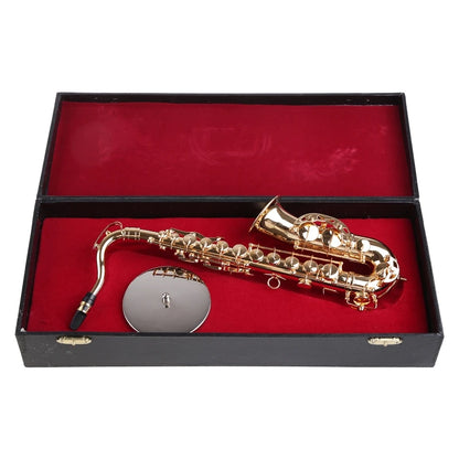 Copper Miniature Saxophone With Base Miniature Dollhouse Model Mini Alto Saxophone Tenor Saxophone Home Decoration