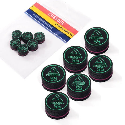 CUESOUL  6pcs/Set Super Soft 14mm 8 Layer Pigskin Billiard Cue Tips