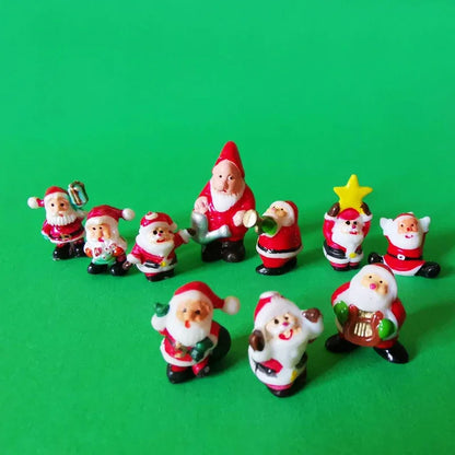 10Pcs/Christmas Decor/Doll House/Miniatures/Cute/Fairy Garden Gnome/Moss Terrarium Decor/Crafts/Bonsai Figurine/Diy Supplies