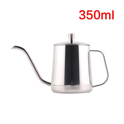 Drip Kettle 350ml 600ml Coffee Tea Pot Non-Stick Coating Food Grade Stainless Steel Gooseneck Drip Kettle Swan Neck Thin Mouth
