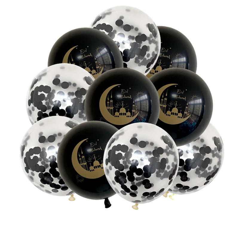 10pcs Eid Mubarak Metal Latex Balloon Ramadan Kareem Decoration Air Globos Ramadan Mubarak Muslim Islamic Festival Party Decor