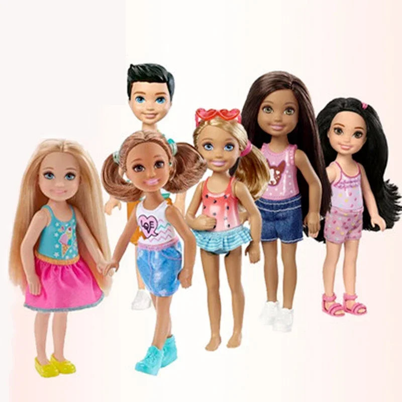 Original Barbie Mini Chelsea 10cm Dolls for Girls Genuine Top Brand Mattel Toys for Kids Children Baby Christmas Birthday Gifts