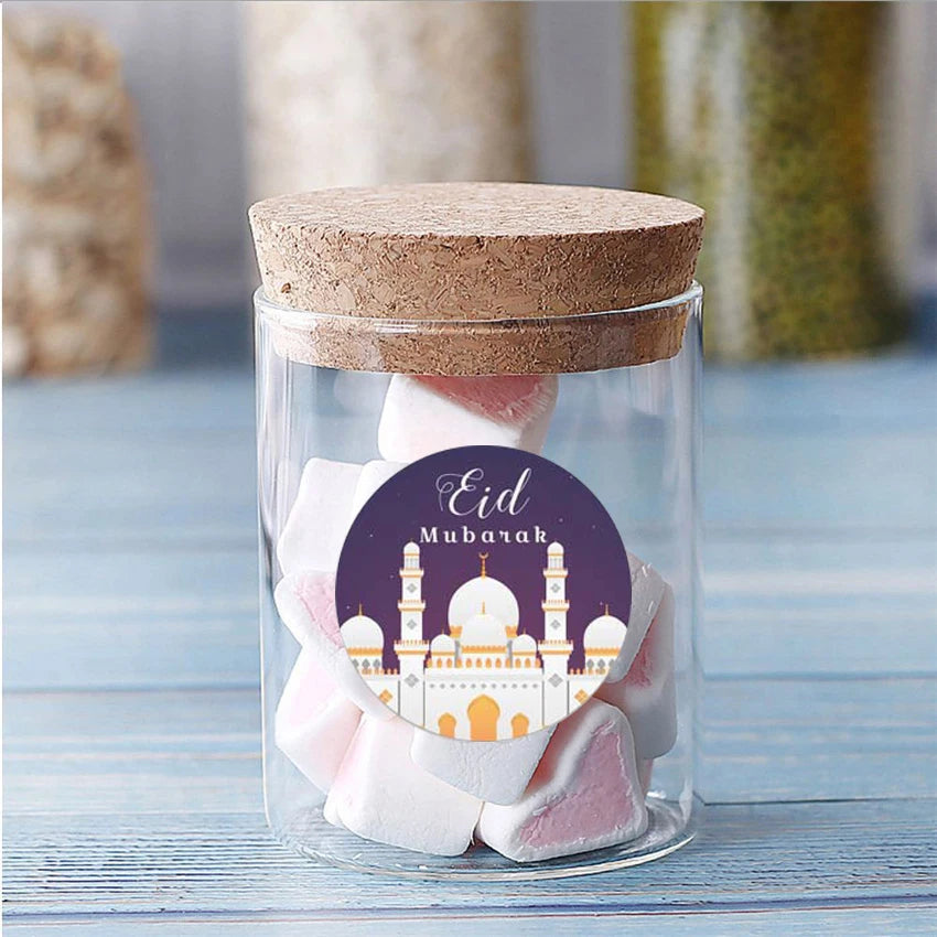 30/60pcs 4cm EID Mubarak Decorations Gift Label Stickers Islamic Muslim Eid Al-Fitr Ramadan Kareem Candy Bag Seal Party Supplies