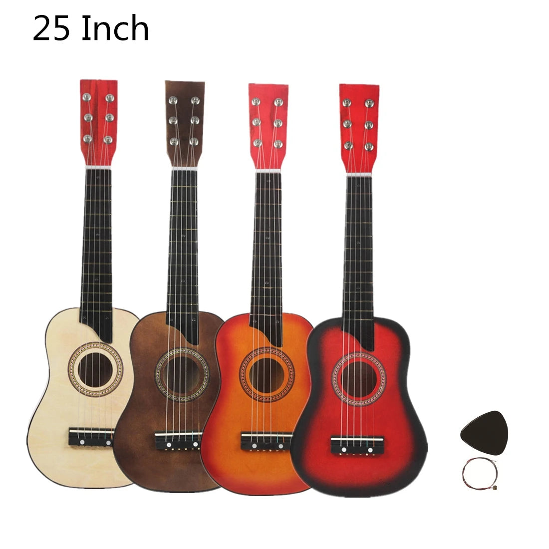 25 Inch Basswood Toy Acoustic Guitar Musical Instruments for Beginners Toy Gift With Pick Strings