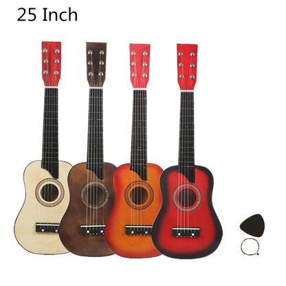 25 Inch Basswood Toy Acoustic Guitar Musical Instruments for Beginners Toy Gift With Pick Strings
