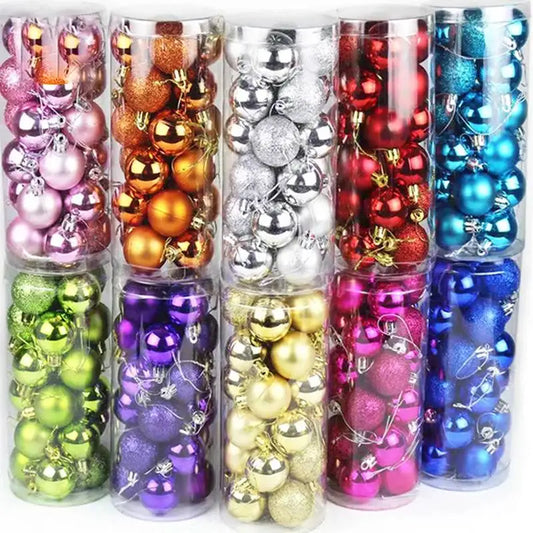 24/36pcs Christmas Ball Christmas Tree Ornament Home Christmas Hanging Pendant New Year Party Decoration Gift Navidad