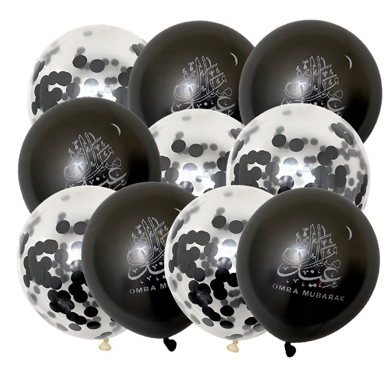 10pcs Eid Mubarak Metal Latex Balloon Ramadan Kareem Decoration Air Globos Ramadan Mubarak Muslim Islamic Festival Party Decor
