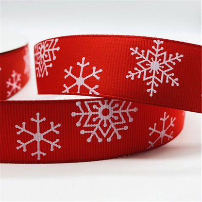 5yards/Lot 25MM Christmas Ribbon Printing Christmas Peripheral Ribbon for Bow Christmas Decoration DIY Gift Wrapping