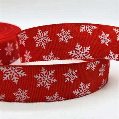 5yards/Lot 25MM Christmas Ribbon Printing Christmas Peripheral Ribbon for Bow Christmas Decoration DIY Gift Wrapping