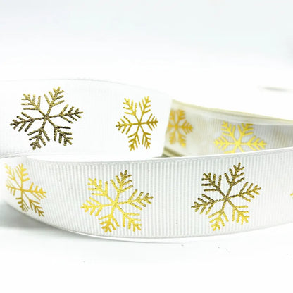 5yards 10mm 15mm 25mm Christmas Ribbon Printed Christmas Polyester Ribbon for Handmade Design Christmas Decoration Gift Packing